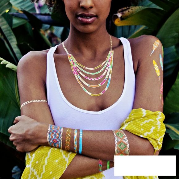 3 sheets Golden Silver Temporary Tattoo - Picture 7 of 14